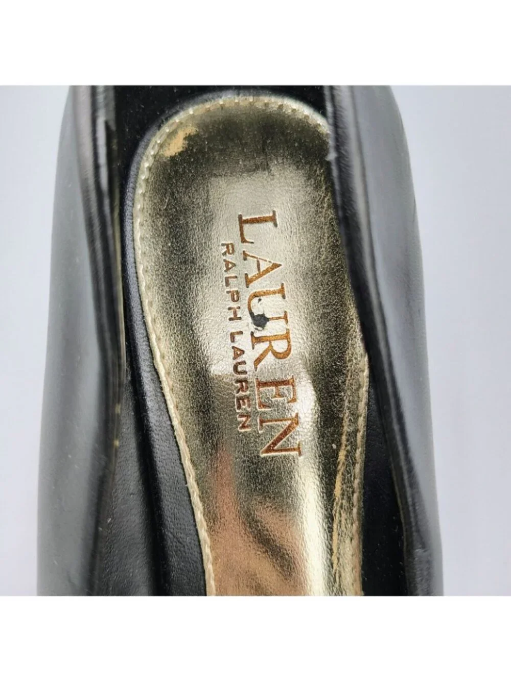 Lauren Ralph Lauren Womens Black Leather Block Heel Pumps (Size 8B)